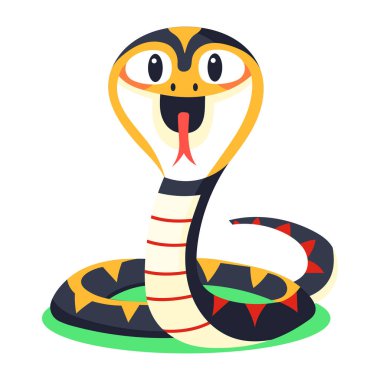 yılan çizgi film simgesi vektör illüstrasyonu