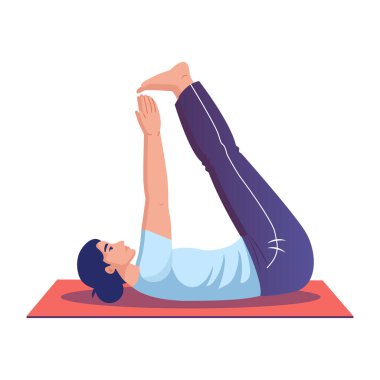 Egzersiz yapan kişiyi gösteren düz bir resim