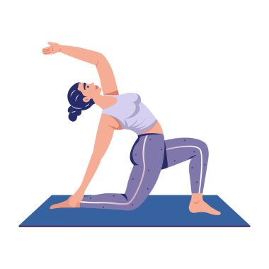 Bir kişinin deve pozu verdiğini gösteren düz bir çizim