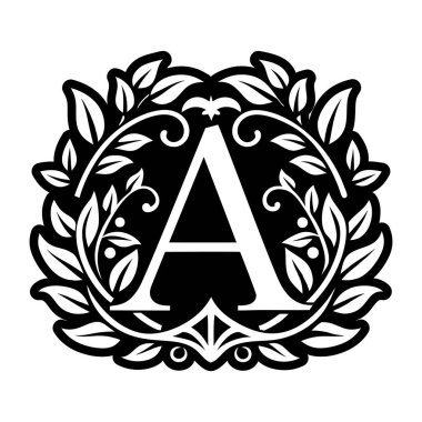 Dolu biçimli bir monogram harfi