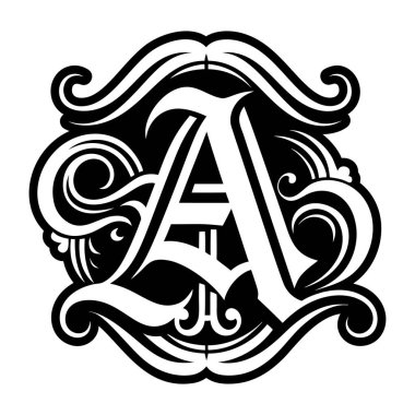 Yaratıcı harf bir logo kabartma biçiminde tasarlandı