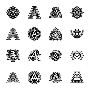 Antika tasarım elementleri seti.