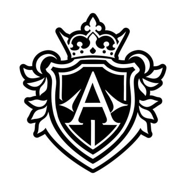 Dolu biçimle gösterilmiş bir monogram simgesi