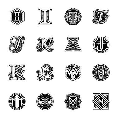 monogram logo şablon tasarımı