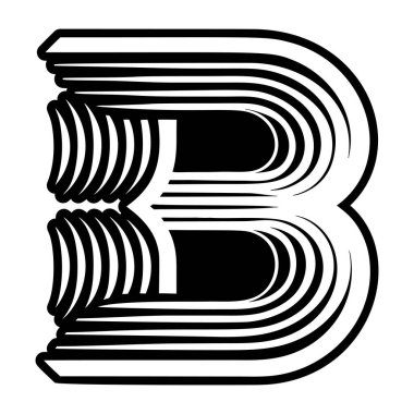 Katı tarzda hazırlanmış zarif bir B logosu.