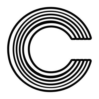 Geometrik harf c logosu tam biçimle gösterilmiştir