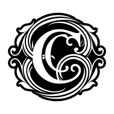 Kabartma biçiminde dizayn edilmiş c logosu simgesi