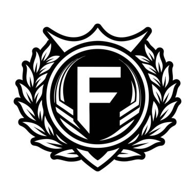 Profesyonel f logosu simgesi katı biçimde hazırlandı