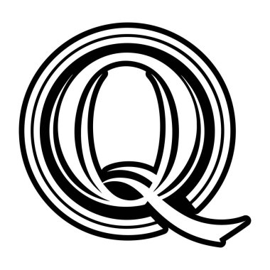 Model biçiminde tasarlanmış q harfi logosu