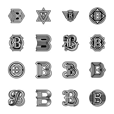 bir dizi monogram ve satır tasarımı