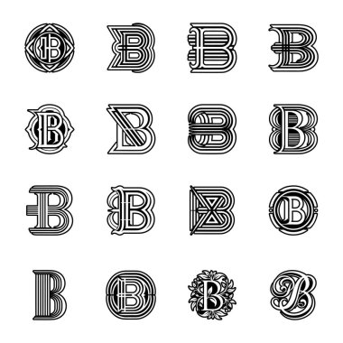 Minimalist harf b logosu katı biçimde