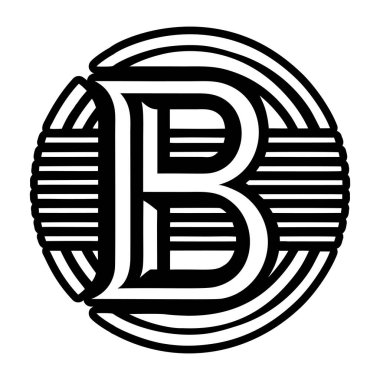 Yaratıcı harf b logosu kabartma biçiminde tasarlandı