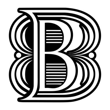 Kabartma biçiminde soyut b alfabesi logosu