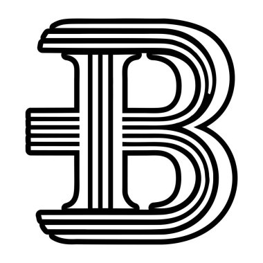 Yaratıcı harf b logosu kabartma biçiminde tasarlandı