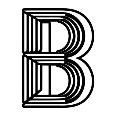 Kabartma biçiminde soyut b alfabesi logosu