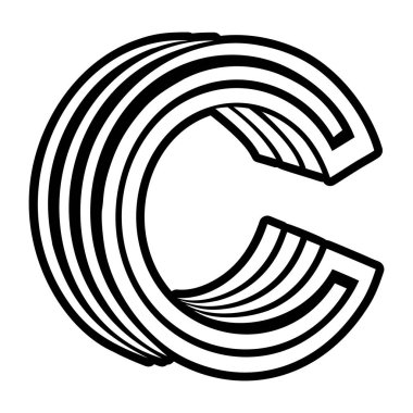 Yaratıcı harf c logosu kabartma biçiminde tasarlandı