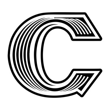 Glyph biçimi zarif harf c sembolü