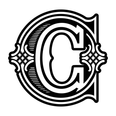 Yaratıcı harf c logosu kabartma biçiminde tasarlandı
