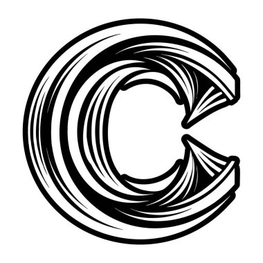 Glyph biçimi zarif harf c monogram