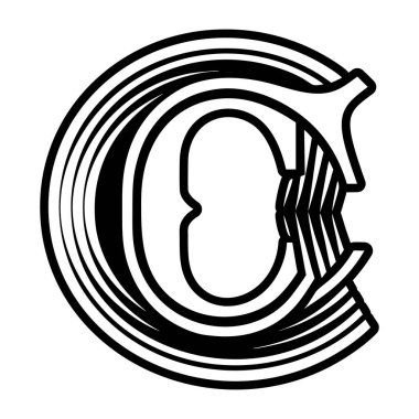 Katı biçimde minimalist c harfi logosu