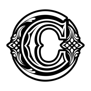 Dolu biçimdeki modern harf c monogramı