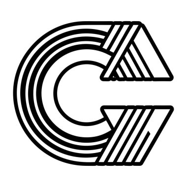 Katı biçimde minimalist c harfi logosu