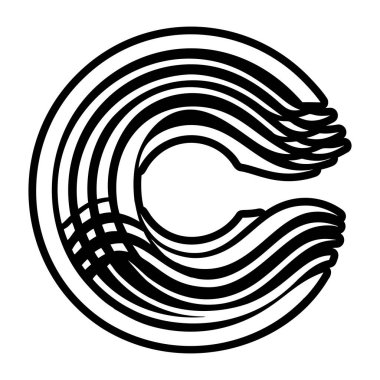 C harfinin monogramı tam biçiminde gösterilmiştir