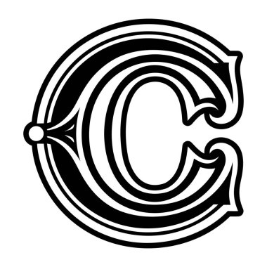 Katı biçimde işlenmiş zarif c sembolü