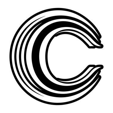 Kabartma biçiminde tasarlanmış yaratıcı c logosu