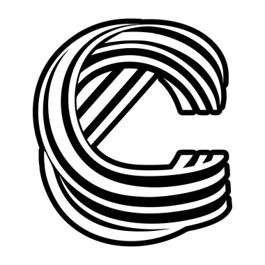 Katı biçimde hazırlanmış minimalist c harfi logosu