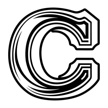 Katı biçimde minimalist c harfi logosu