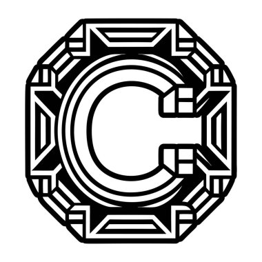 Kabartma biçiminde tasarlanmış yaratıcı c logosu