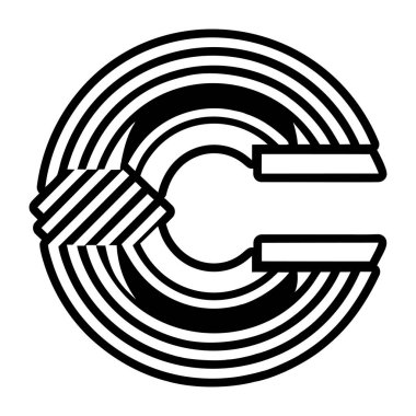 C harfinin monogramı tam biçimli