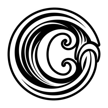 Katı biçimde minimalist c harfi logosu