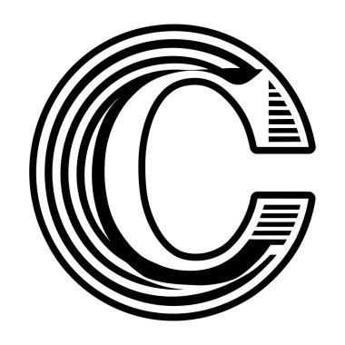 C harfinin monogramı tam biçimli