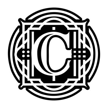 Yaratıcı harf c logosu kabartma biçiminde tasarlandı