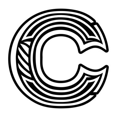 Katı biçimde minimalist c harfi logosu