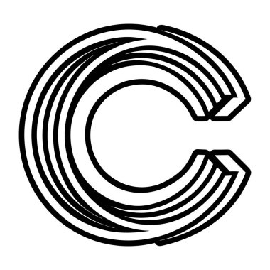 Katı biçimde işlenmiş zarif c sembolü