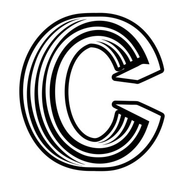 Dolu biçimdeki modern c monogramı