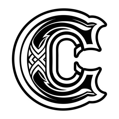 Kabartma biçiminde tasarlanmış yaratıcı c logosu