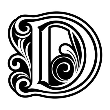 Glyph biçimi zarif d harfi sembolü