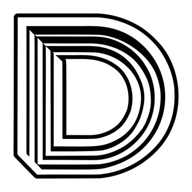 Yaratıcı D harfi logosu kabartma biçiminde dizayn edildi