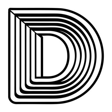 Yaratıcı D harfi logosu kabartma biçiminde dizayn edildi