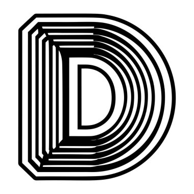 Dolu biçimdeki modern d monogramı