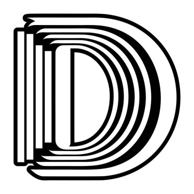 Minimalist harf d logosu katı biçimde