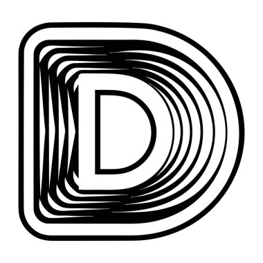 Soyut alfabe d logosu kabartma biçiminde