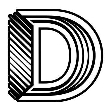 Yaratıcı d logosu kabartma biçiminde dizayn edildi