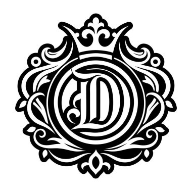 D harfinin monogramı tam biçimli