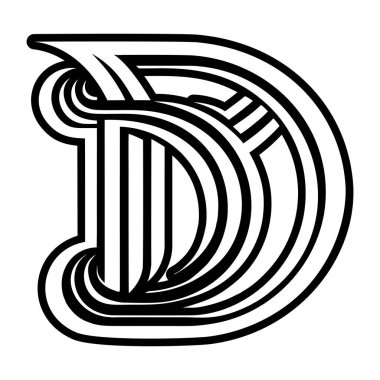Soyut alfabe d logosu kabartma biçiminde