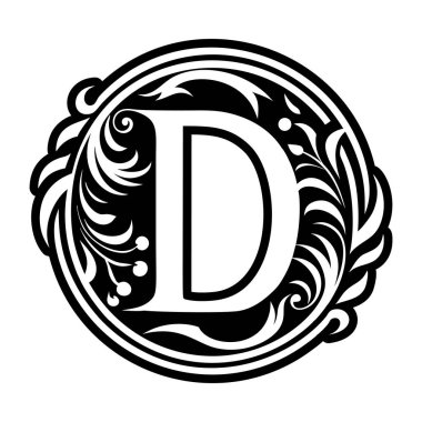 Yaratıcı D harfi logosu kabartma biçiminde dizayn edildi